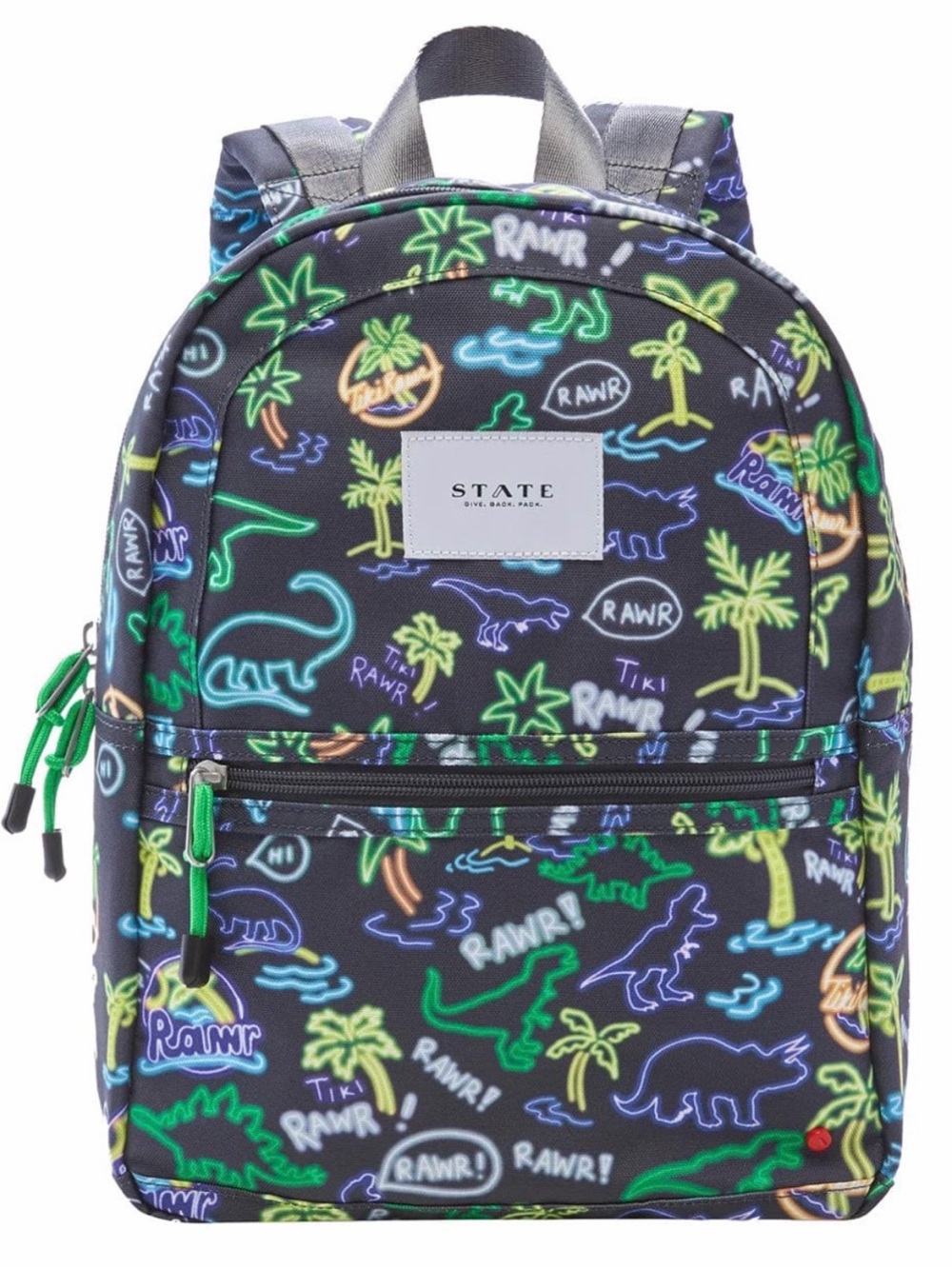 State Backpack - Kane Kids Neon Dino